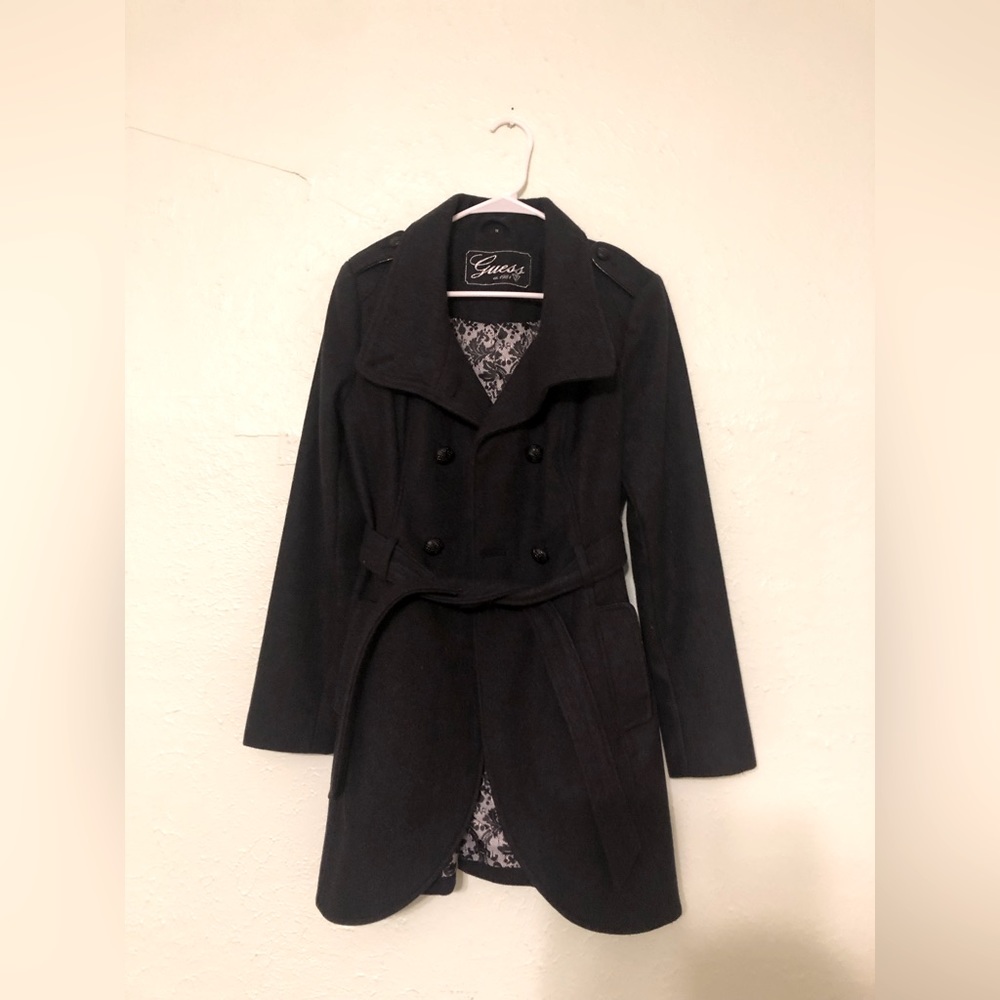 Guess Women’s Pea Coat with tie